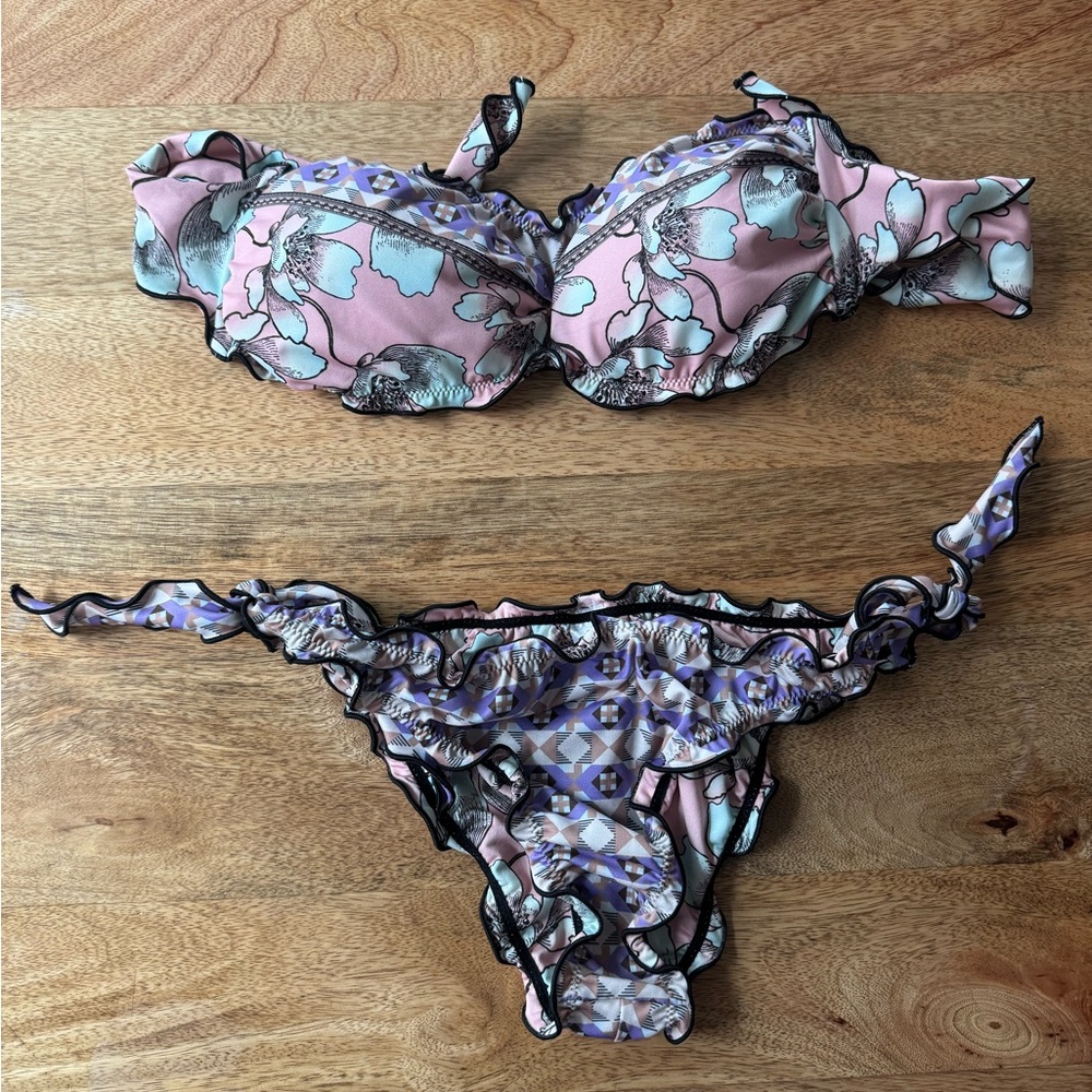 Floral Pink and purple Bikini Set